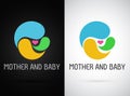 Vector icon image of an mother and baby design