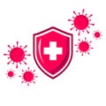 Vector icon of the immune system. immune system. Protection of health bacterial viruses. Prevention of human germs medically Royalty Free Stock Photo