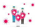 Vector icon of the immune system. immune system. Protection of health bacterial viruses. Prevention of human germs medically Royalty Free Stock Photo