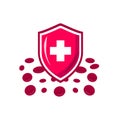 Vector icon of the immune system. immune system. Protection of health bacterial viruses. Prevention of human germs medically Royalty Free Stock Photo