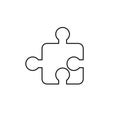 Vector icon of jigsaw puzzle piece. Black outline Royalty Free Stock Photo