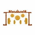 Vector icon of Kempul, a traditional javanese instrument. This is is a type of hanging gong used in Indonesian gamelan. Royalty Free Stock Photo