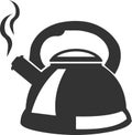 Vector icon of a kettle for boiling water. Royalty Free Stock Photo