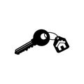 Vector icon Key icon from the house, vector illustration. Flat Royalty Free Stock Photo