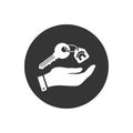 Vector icon Key icon from the house, illustration. Flat design style Royalty Free Stock Photo