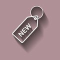 Vector icon, key ring with a new inscription. Royalty Free Stock Photo