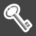 Vector icon of a key. Vector flat illustration colored sticker. Royalty Free Stock Photo