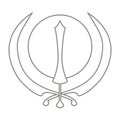 Vector icon with Khanda Royalty Free Stock Photo