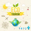 Vector Icon and Label of Eco Tourism and Travel Royalty Free Stock Photo