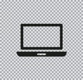 Vector icon laptop black on transparent background Royalty Free Stock Photo
