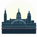 Vector Icon Of Leipzig Skyline Travel Art Scene Illustration