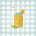 Minimalist lemonade icon in flat style.