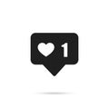 Vector icon like 1.Thumbs up Instagram with heart shape. Social media icon on isolated background. eps10