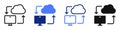 Vector icon or logo of cloud computing technology