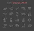 Vector icon and logo for food online deliwery