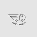 Vector icon and logo for food online deliwery