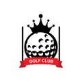 vector icon logo golf ball, stick, and golfing. Outdoor Games, retro concept illustration Royalty Free Stock Photo