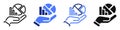 Vector icon or logo of hand with data graph