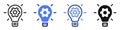 Vector icon or logo of light bulb with gear Royalty Free Stock Photo