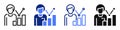 Vector icon or logo of person data graph