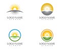 Vector Icon Logo Template Sun over horizon