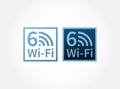 Vector icon logo of wi-fi 6 wireless communication Royalty Free Stock Photo