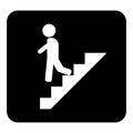 Vector icon of a man goes down the stairs, on the career ladder. Royalty Free Stock Photo