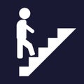 Vector icon of a man goes up the stairs, on career ladder Royalty Free Stock Photo