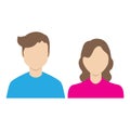 Vector icon with man and woman. Simple illustration with figures of peoples
