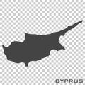 Vector icon map of cyprus on transparent background Royalty Free Stock Photo