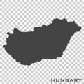 Vector icon map of Hungary on transparent background Royalty Free Stock Photo