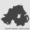 Vector icon map of Northerns ireland on transparent background Royalty Free Stock Photo