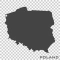 Vector icon map of Poland on transparent background Royalty Free Stock Photo