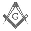 Vector icon with Masonic Square and Compasses Royalty Free Stock Photo