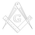 Vector icon with Masonic Square and Compasses Royalty Free Stock Photo