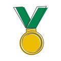 Vector icon medal. Medal of Honor, congratulations cartoon style on white isolated background Royalty Free Stock Photo