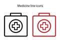 Vector icon on a medical theme, first aid kit.