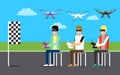 Drone illustration icons Royalty Free Stock Photo