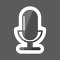 Vector icon microphone.Vector icon microphone colored sticker. Royalty Free Stock Photo