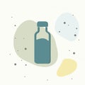 Vector icon milk bottle on multicolored background