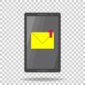 Vector icon mobile phone sms. A new notification message. Email Royalty Free Stock Photo