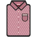 Vector Icon of a modern dark pink shirt with triangles for men or women in flat style. Pixel perfect. Bussiness