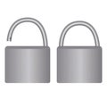 Vector icon open and closed padlock. Symbol Locked and Blocked. Stock template. Royalty Free Stock Photo