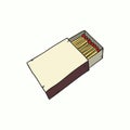 Vector icon of open matchbox