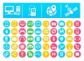 Vector Icon Pack Gadgets and Technology Flat in Colorful Circles