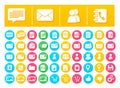 Vector Icon Pack Messaging and Communication Flat in Colorful Circles