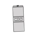 Vector icon of a package of milk cartoon style on white isolated background Royalty Free Stock Photo