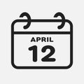 Icon page calendar day - 12 April