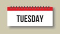 Vector icon page calendar, day of week Tuesday Royalty Free Stock Photo