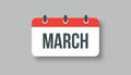 Vector icon page square calendar, month March